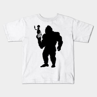 Bigfoot Alien Silhouette Kids T-Shirt